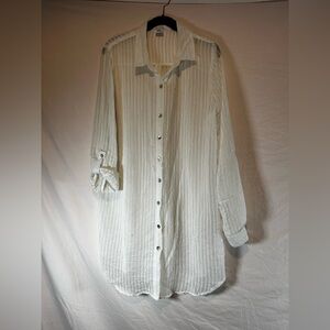 Boho Sheer White Women's Swim Coverup by L.I.F.E. Love is for eternity Siez XL